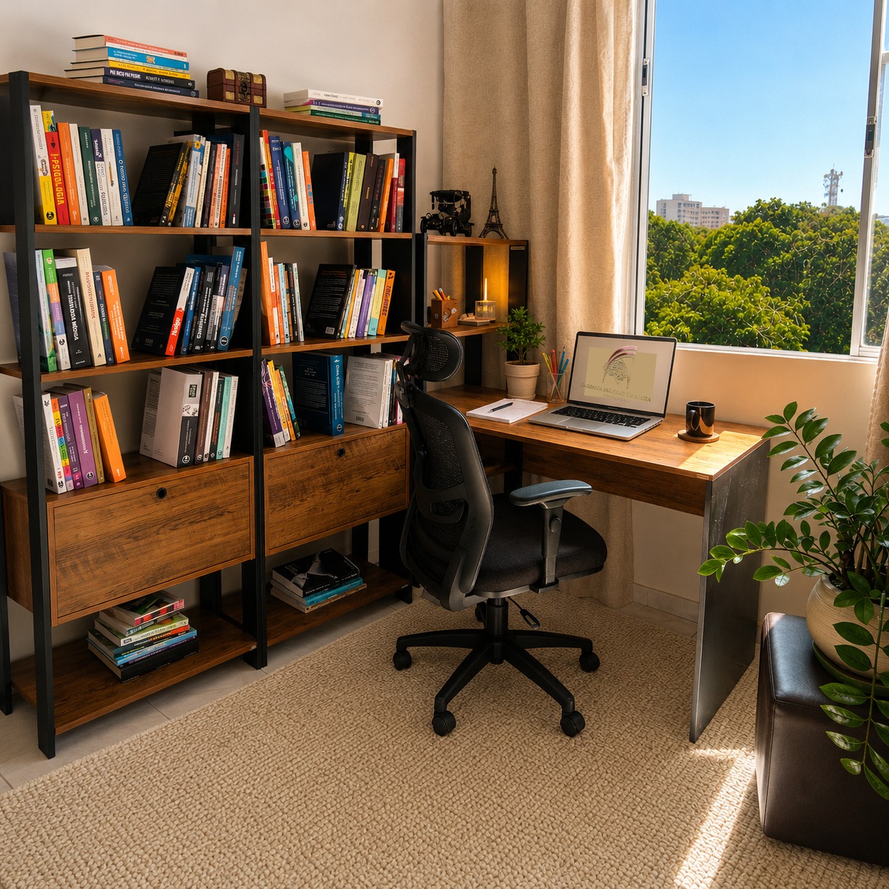 Ambiente de trabalho tranquilo e organizado